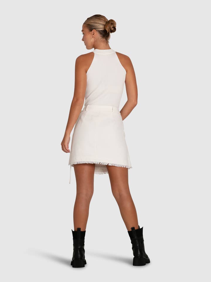 belle & bloom - Wholesale Bodysuit – Women’s - Back For Good High Neck Bodysuit - White2