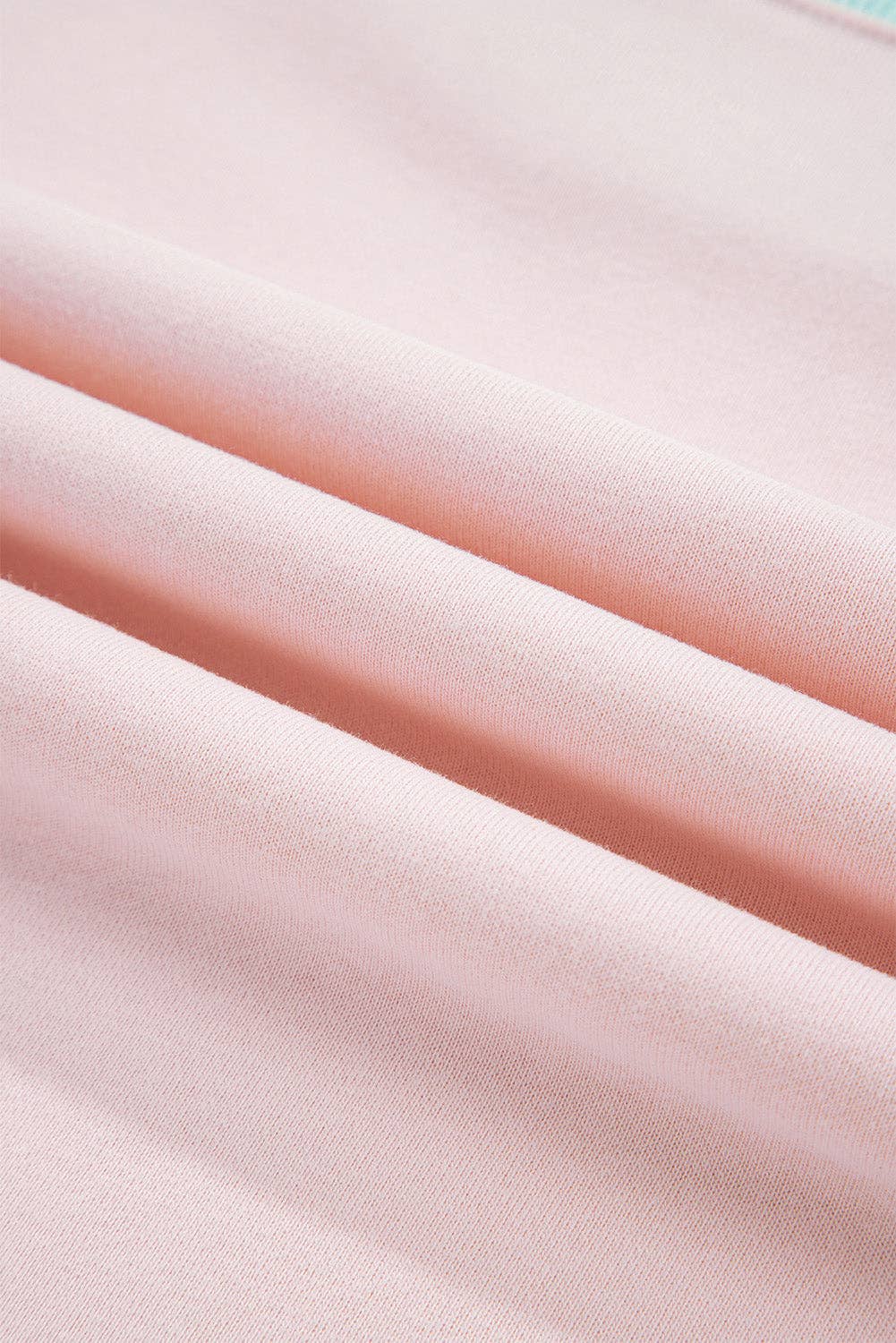 PRETTY BASH - Wholesale Sweatshirt - Dames - Sweatshirt met kleurblok en patchwork met verlaagde schouders13