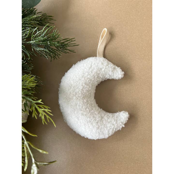 Edie & Joe - Wholesale Ornament - Bouclé Moon Bauble Decoration