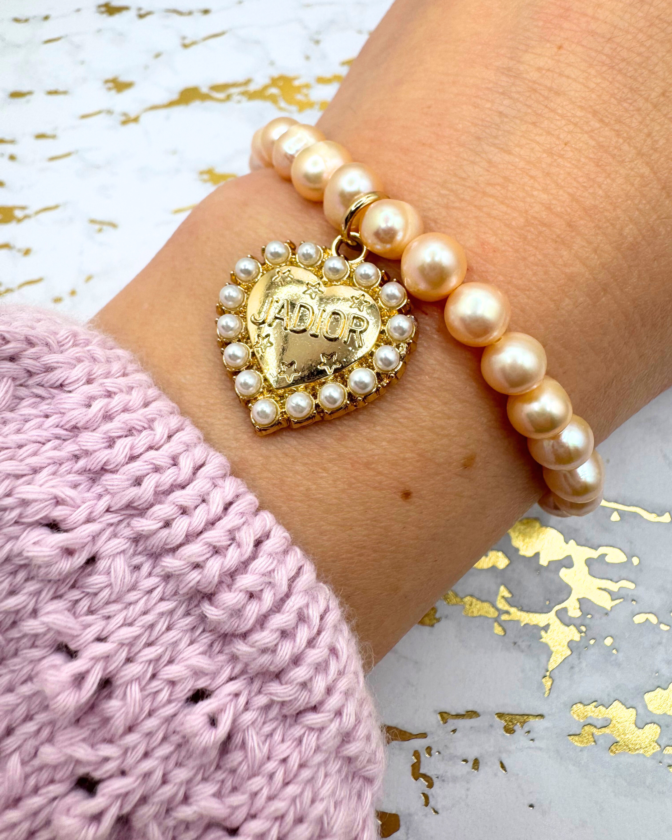 Golden Girl Jewelry - Vente Bracelet de perles - Bracelet extensible en perles d'eau douce roses1