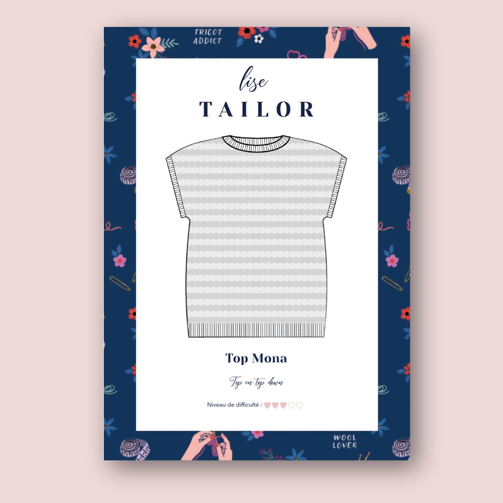 Lise Tailor - Venta al por mayor Material para punto/ganchillo - Patrón de tejido - Top Mona (niños y adultos)0