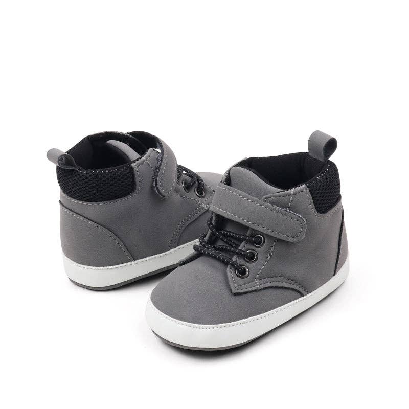 Kids Charm Online - Wholesale Lifestyle Sneakers - Kids - Gray cute boy baby shoes w/ velcro. MY3192-G4