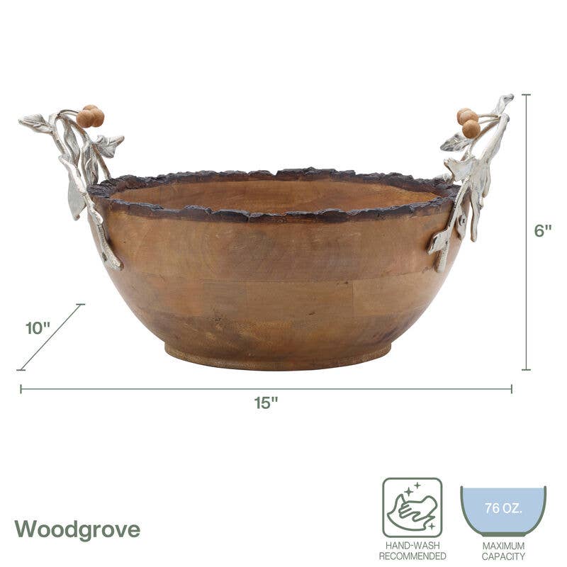 BROWN Fitz and Floyd Woodgrove Serving Bowl Photo Box for wholesale on Faire3