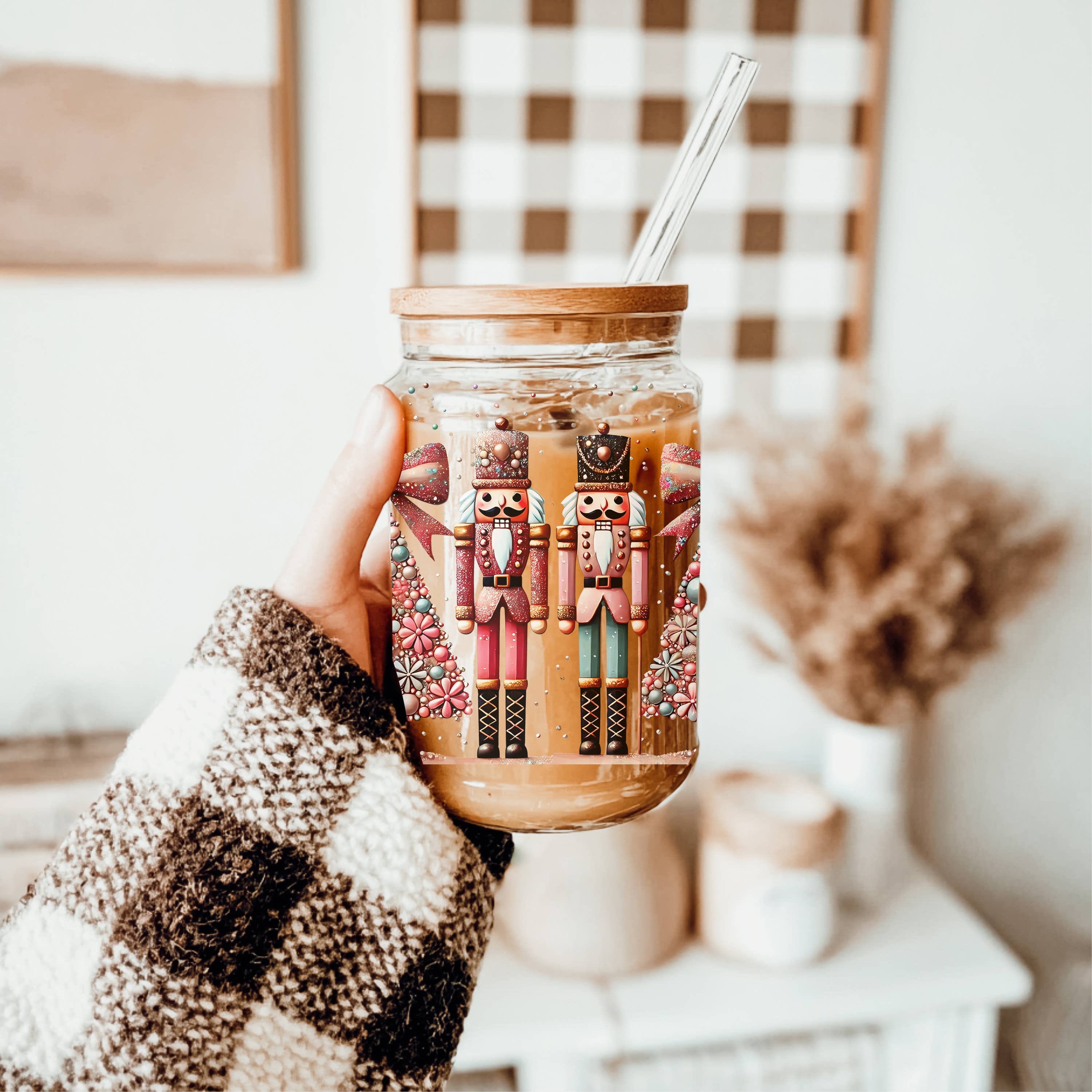 Gia Roma - Vente Gourde/bouteille isotherme - Verres en verre et cadeaux de cuisine de Noël Candy Cane80