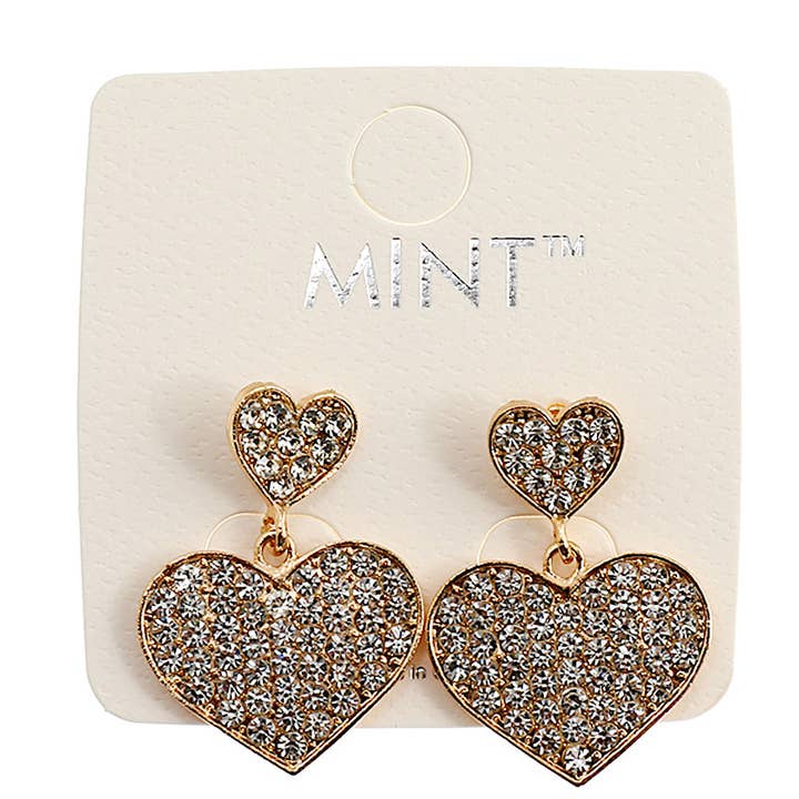 Rhinestone Pavé Hjärtörhänge för wholesale av Atlas Fashion