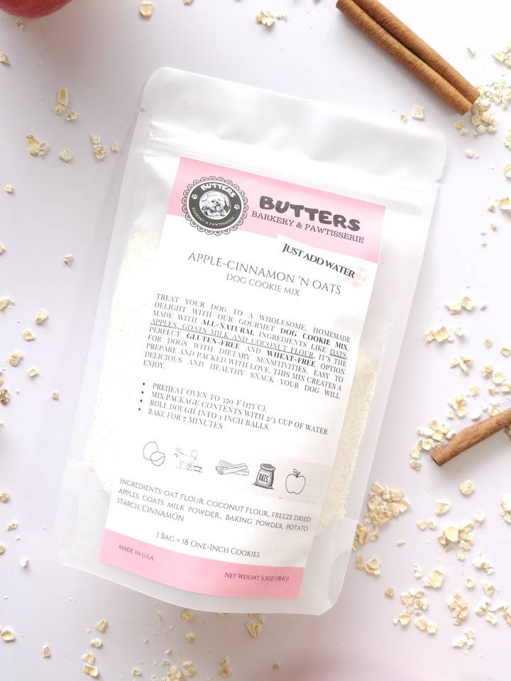 Apple-Cinnamon 'N Oats Cookie Mix | Gluten Free for wholesale by Butters Barkery & Pawtisserie