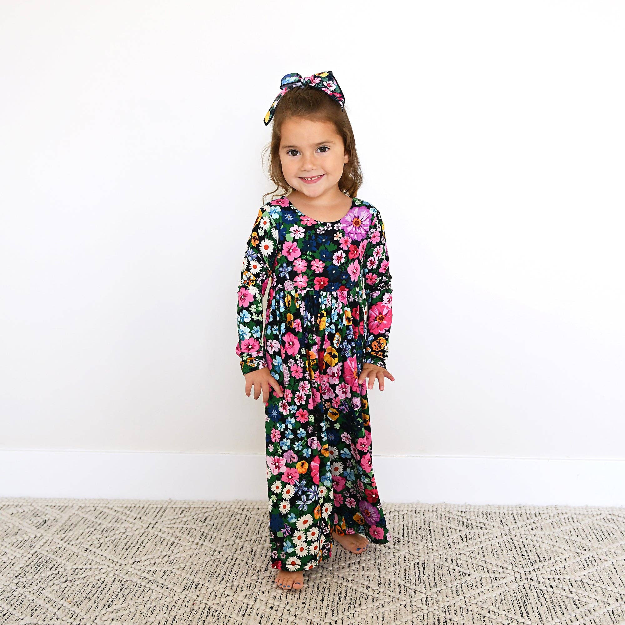 Gigi and Max - Wholesale Jumpsuit - Baby - Cassandra WIDE LEG ROMPER Bamboo Floral Kids Clothing Outfit1