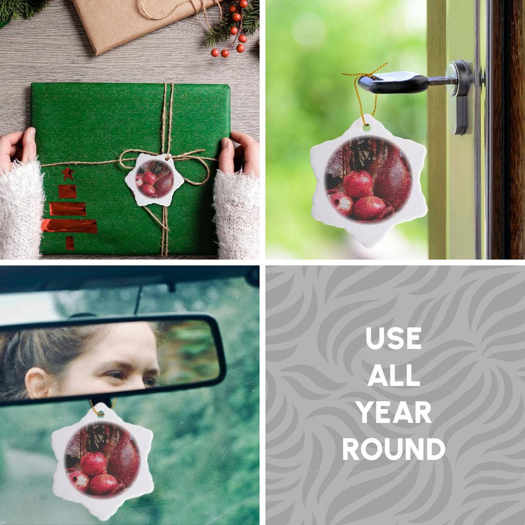 3dRose – wholesale Ornament – 3dRose, Still-life of an ancient pitcher and tree pomegranates on a plate, Ornament4