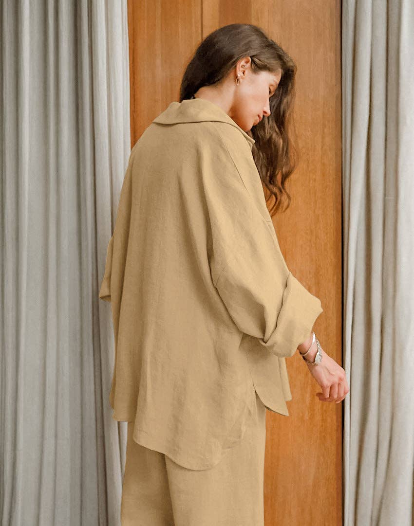 Marayn - Wholesale Lounge Set - Women's - Boho Chic Autumn Set Linen Blend Lounge Style28