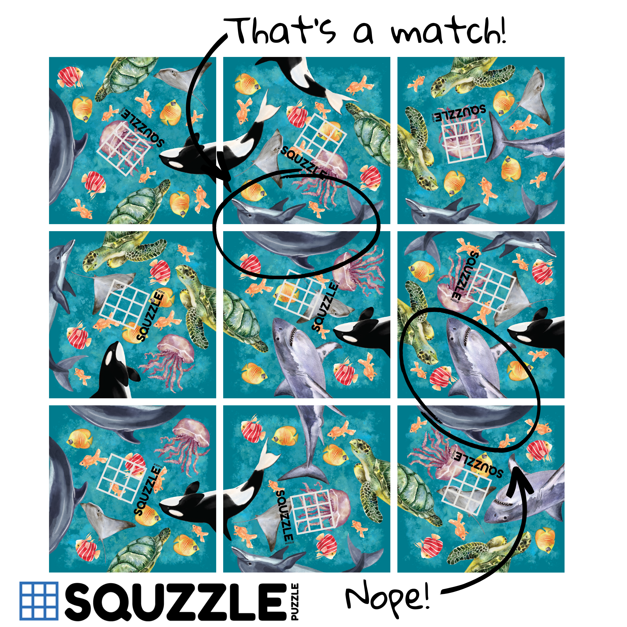Fun Squared Games - Wholesale Puzzle - Kids - Ocean Life Squzzle Puzzle1