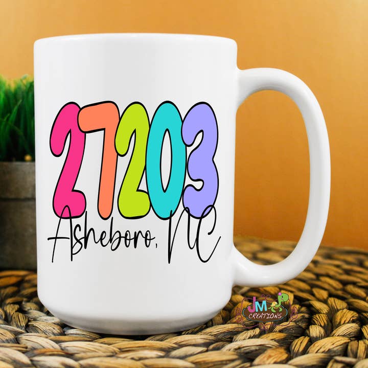 15oz Custom Your Zip/City/State Mug for wholesale by JMCreationsNC