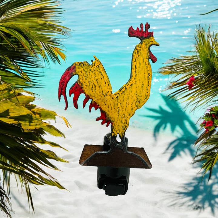 Rooster Nightlight fuglegårdskøkken genbruger metallys for engroshandel hos Whimsies