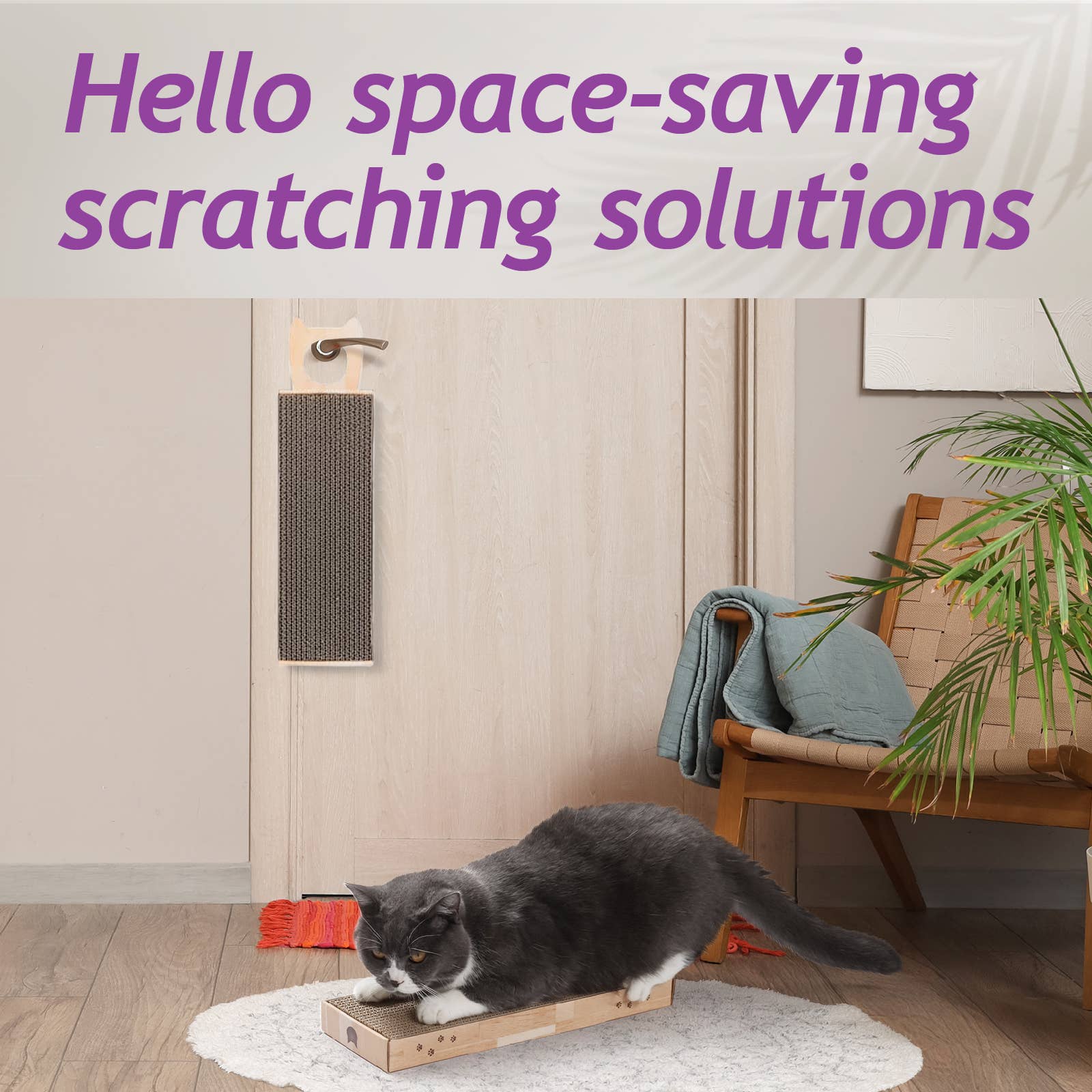 MOON-X USA, INC. - Wholesale Pet Scratcher - Cat - Hang & Scratch Doorknob Scratcher (Oak)1