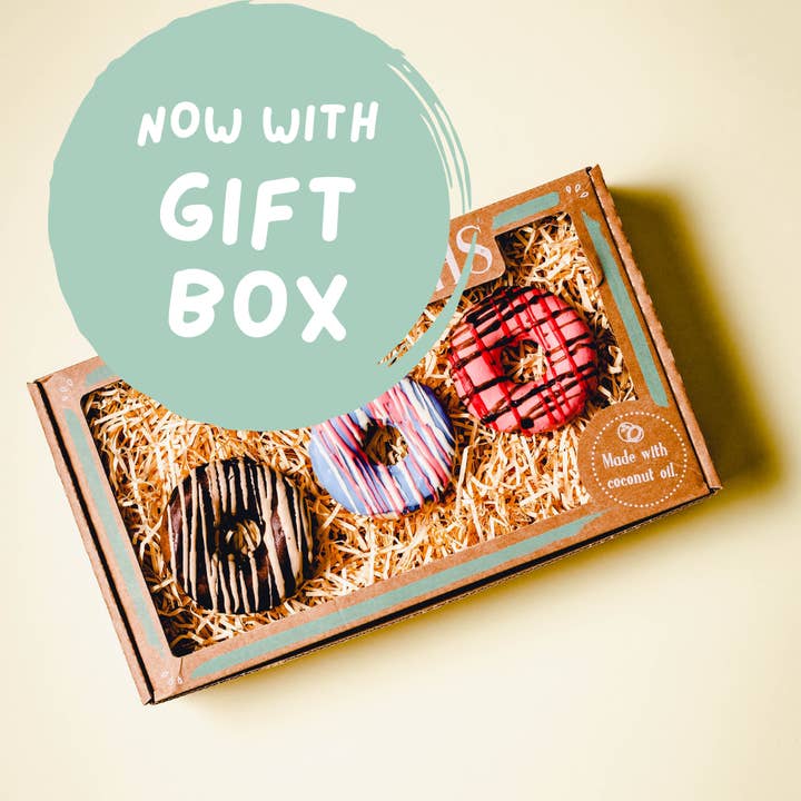 3x Donuts Soap Gift Box | Hand-Made | Vegan | Eco-Friendly for wholesale by The Quirky Soaper