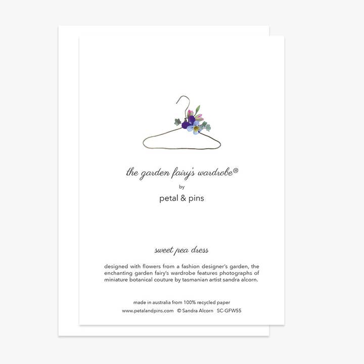 petal & pins - Wholesale Everyday Greeting Card - Sweet Pea Dress – Floral Greeting Card