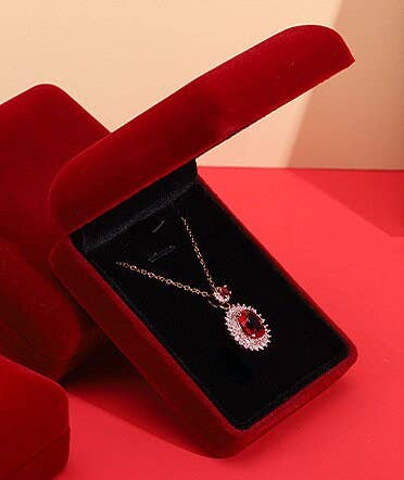 Zakka – wholesale Jewellery box/organiser – Velvet Jewelry Box Ring Pendant Necklace Earrings Burgundy1