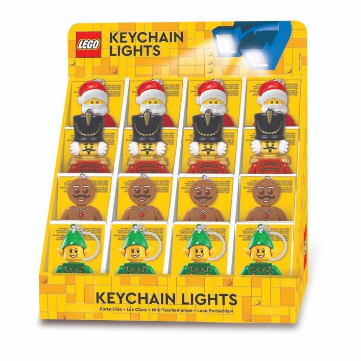 LEGO Christmas LED Keychain 16ct Merchandiser for wholesale by Santoki LEGO Lights
