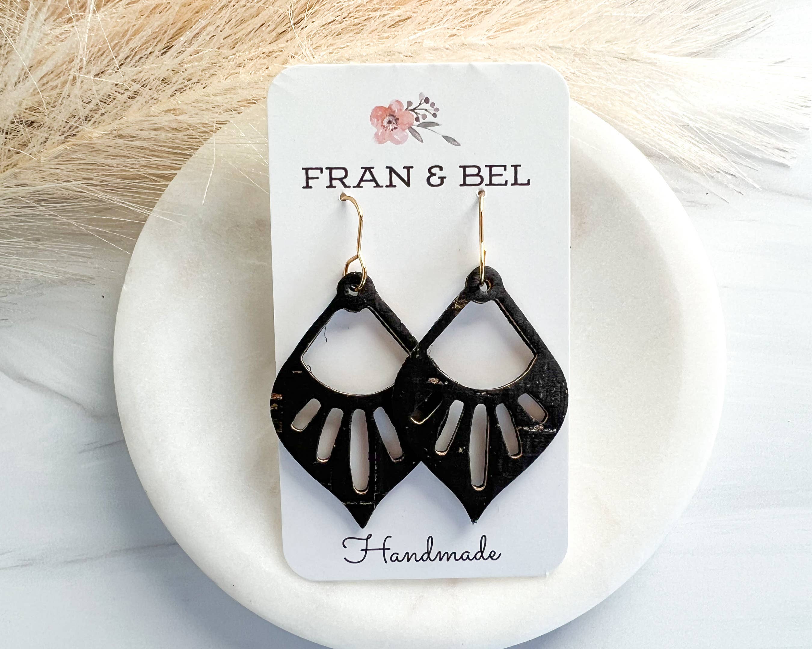 Fran and Bel - Wholesale Dangle Earrings - Intricate Cutout Teardrop Leather Dangle Earring9