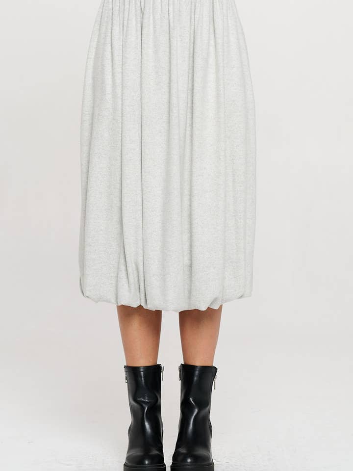 Made in USA Knit Balloon Style Midi Skirt with Pockets for wholesale by Renee C.