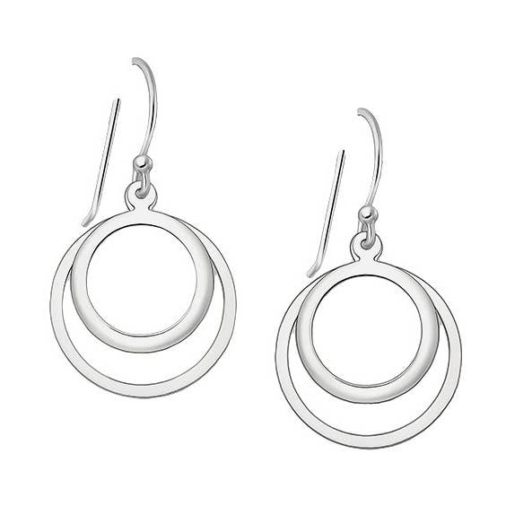 Boucles d'oreilles doubles en fil de fer sterling pour la vente par Kate Carr / PureNY Jewelry LLC