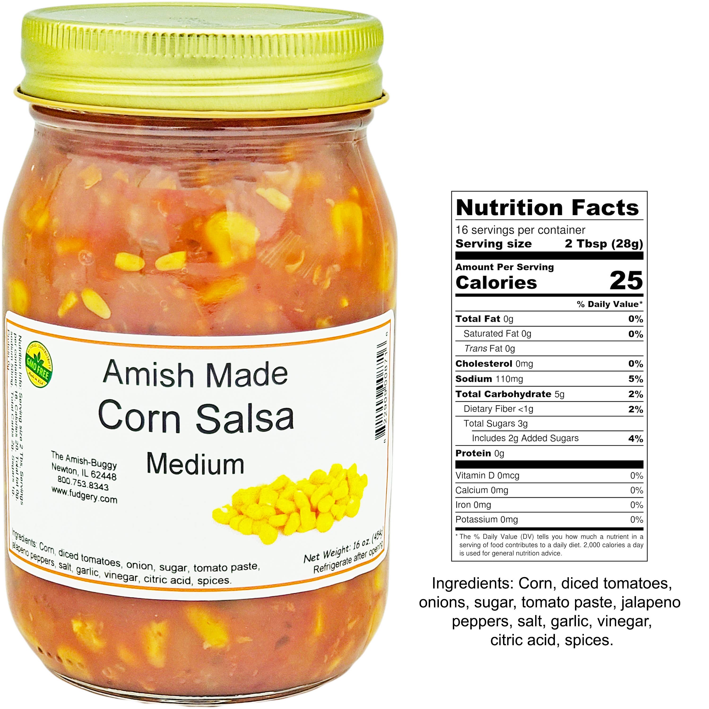 Arndt's Fudgery LLC - Wholesale Salsa - Amish Fresh Made Salsa 16 oz. Jar36