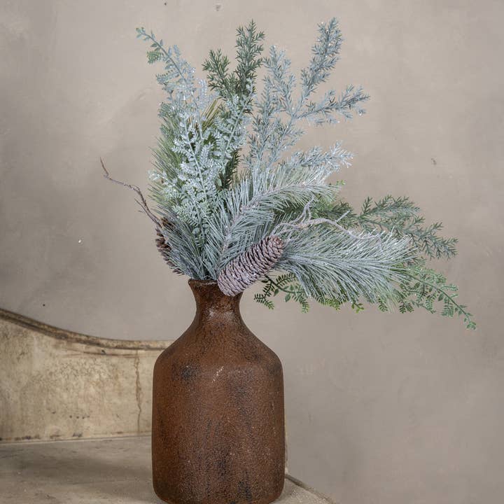 Ragon House - Wholesale Artificial plant - 20" GLITTERED PINE W/ FERN SPRAY1