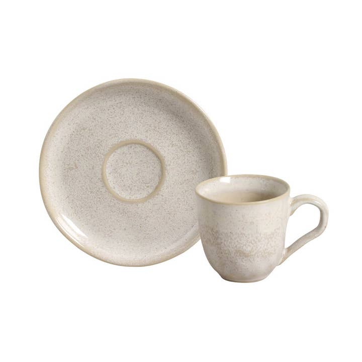 Ivory Organic Expresso coffee cup and Saucer 4.06 Oz Latte for wholesale on Faire