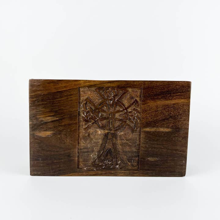 GREENROOTS USA LLC – wholesale Decorative box – Celtic Cross Wooden Box 5X8"7