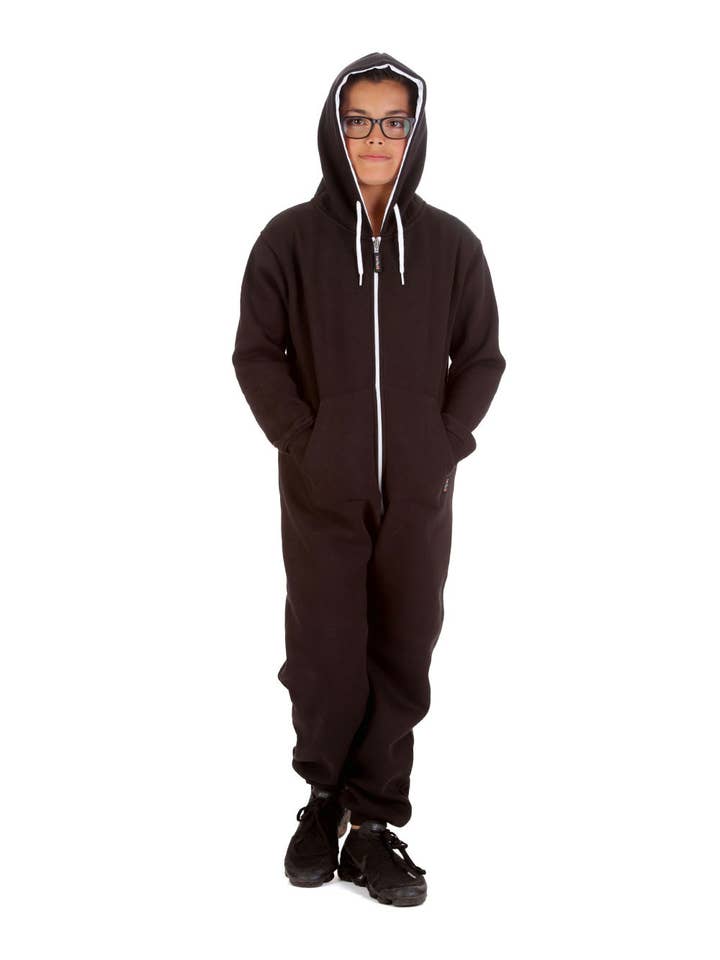Trendy Toggs Kids Black Zip Up Onesie for wholesale on Faire