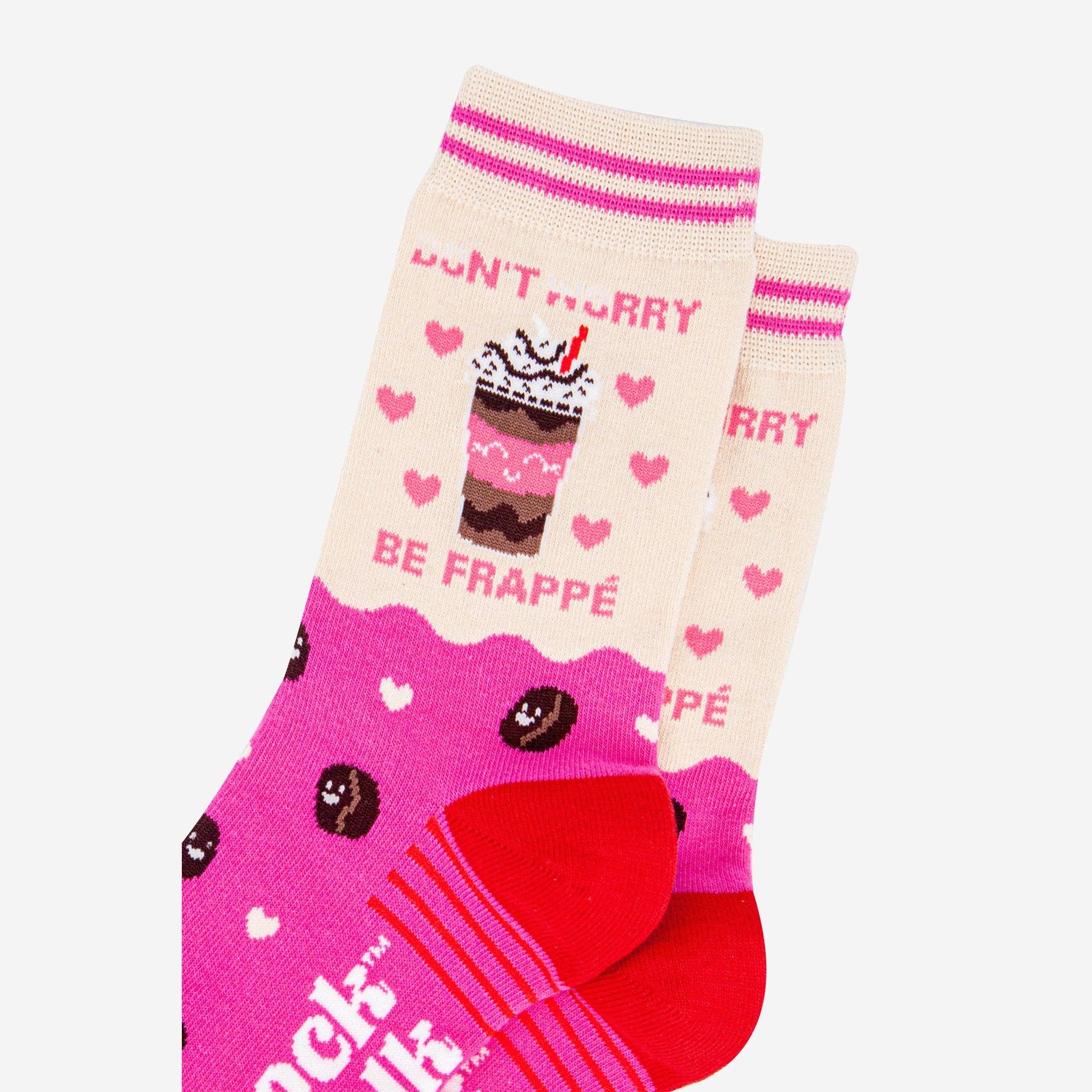 Sock Talk - Wholesale Socks - Women's - Women's Combed Cotton Ankle Socks- Pink/Cream, Be Frappe4
