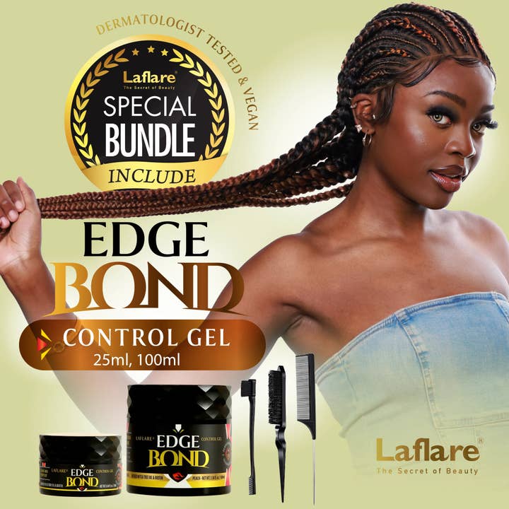 Laflare - Wholesale Hair Styling Gel/Mousse - Edge Bond Control Gel Set with Comb Set for Hair Styling3