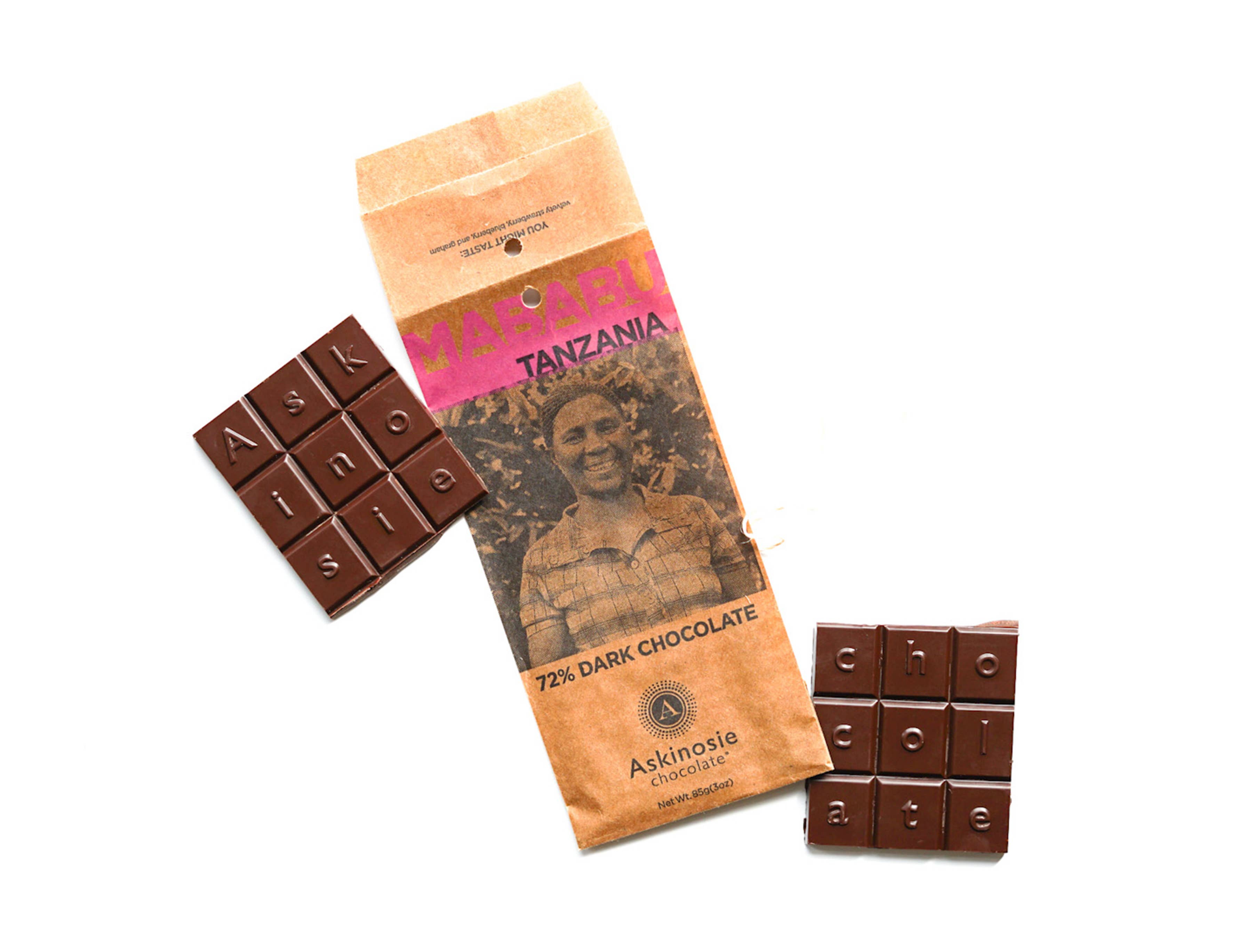 Askinosie Chocolate – wholesale Chocolate bar – 72% Mababu, Tanzania Dark Chocolate Bar (POP of 15)2