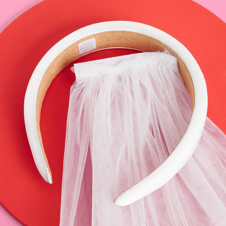 xo, Fetti - Wholesale Party Hat/Crown - Bachelorette Party Bridal Gift Headband w/ Removable Veil
