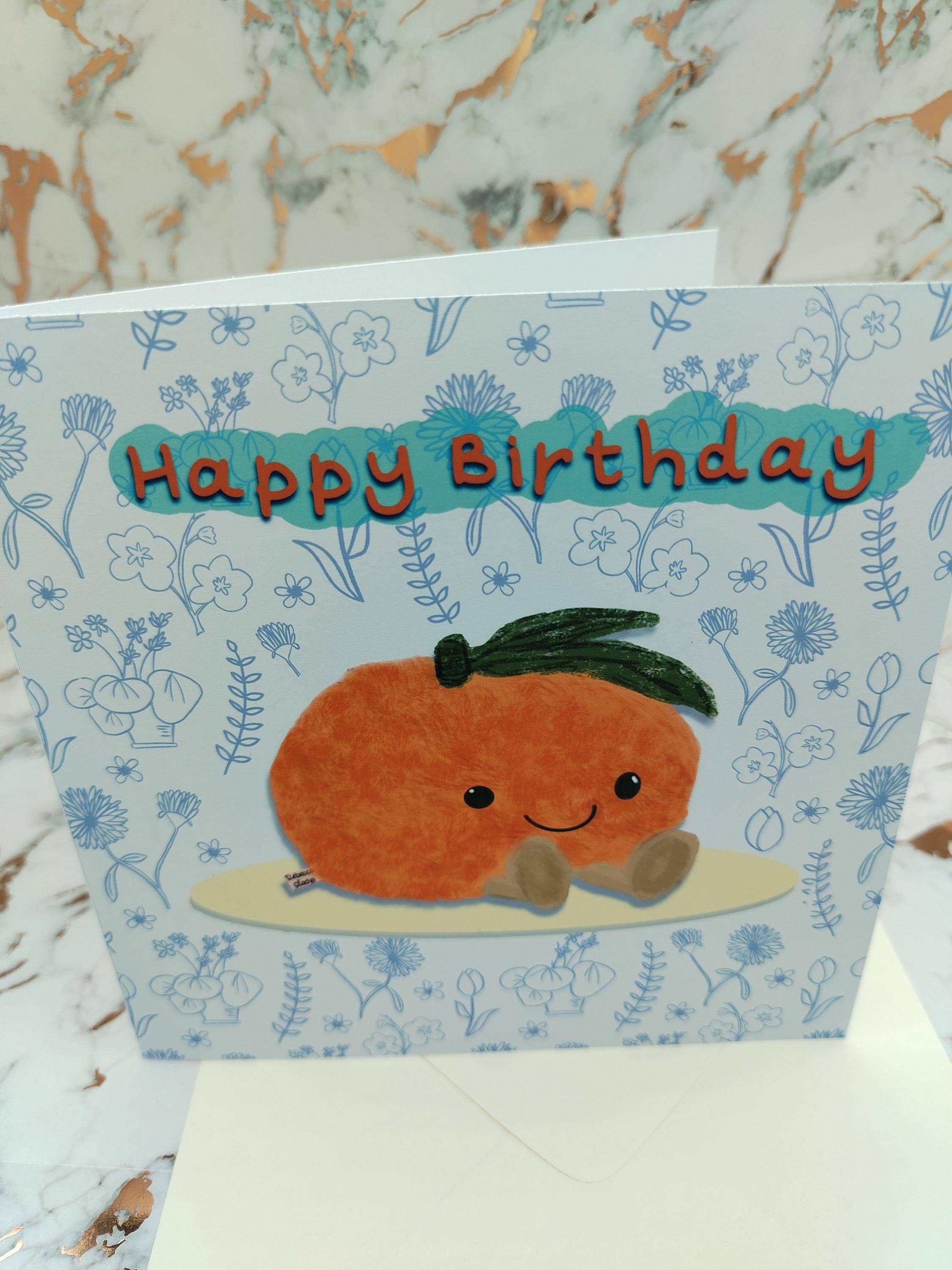 Rebecca Gladys – wholesale Birthday card – Clementine Birthday Card - Blank Inside Greeting Card3