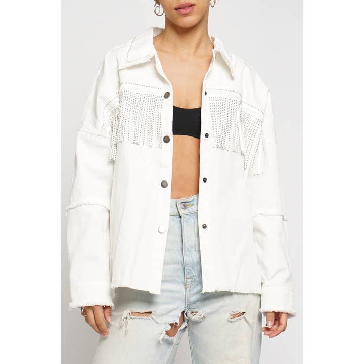 Sans Souci – wholesale Denim jacket – Women's – FRINGED DENIM JACKET