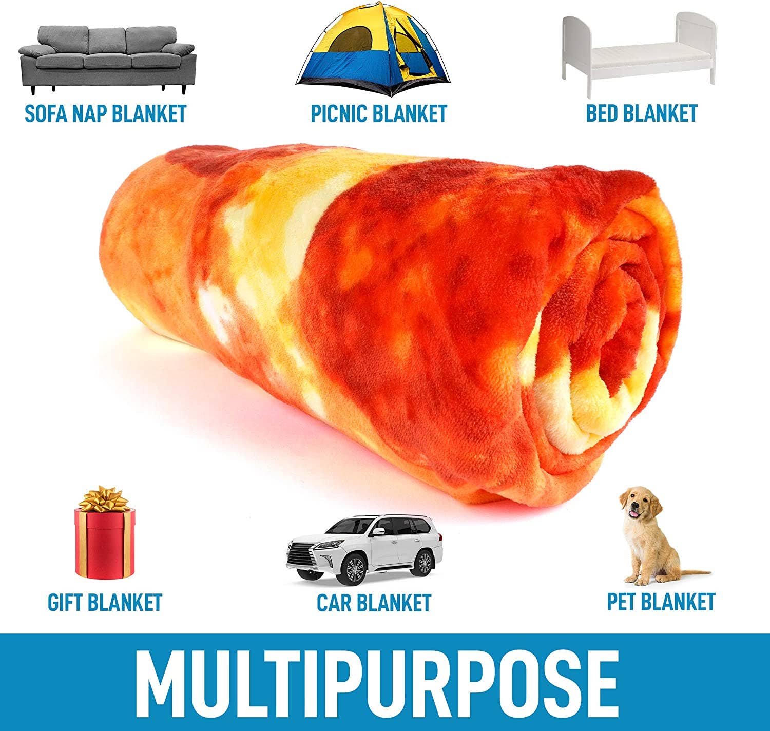 Zulay Kitchen - Wholesale Throw Blanket - Novelty Big Pizza Blanket - Premium Soft Flannel21