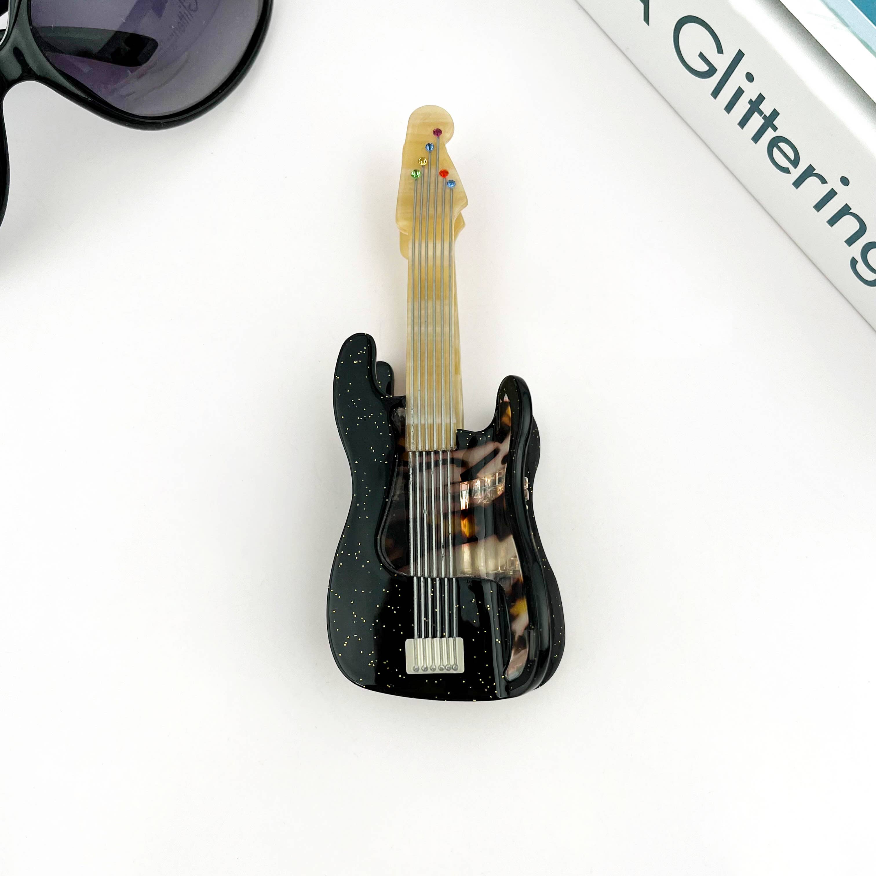 SoapElenGlen – wholesale Hair clip – Women’s – Acetate Electric Guitar Hair Clip, Rock Band Claw Clip0