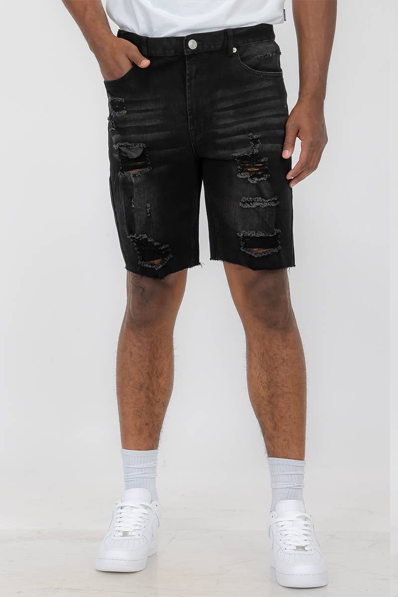 WEIV - Wholesale Shorts - Men's - Mens Distressed Denim Shorts