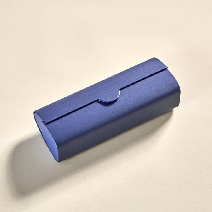 Sparkle Being - Wholesale Eyewear Cases & Holders - Unisex - Vintage-Inspired Magnetic Glasses Case: Retro Cylindrical Design for Stylish Eyewear Protection (Stone Blue)