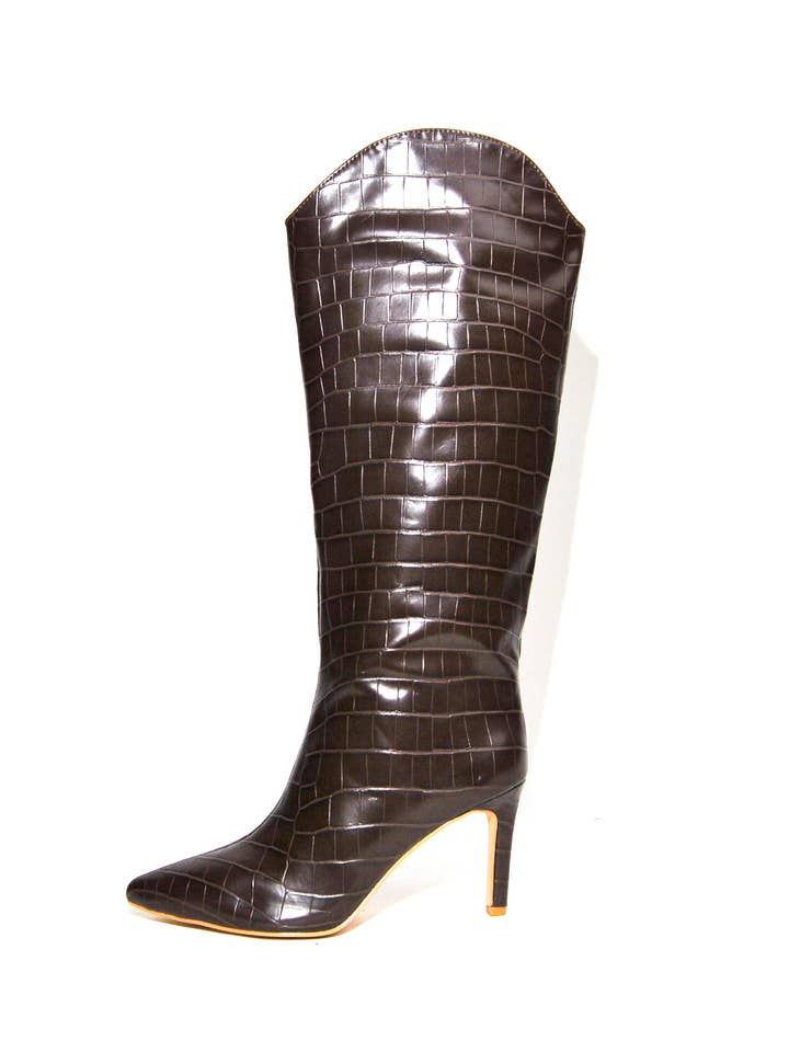 Azarayah Ruff Patch - Botas de Cano Alto com Relevo de Crocodilo por atacado de Azarayah