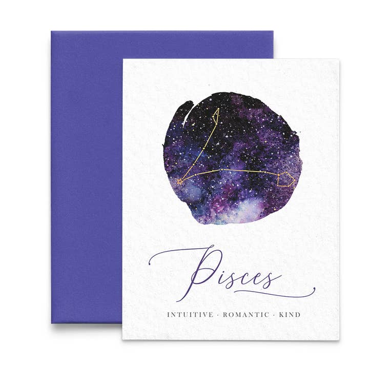 Lucky Dog Design Co. - Venta al por mayor Tarjetas de cumpleaños - Tarjeta de cumpleaños Piscis - Serie del Zodíaco3