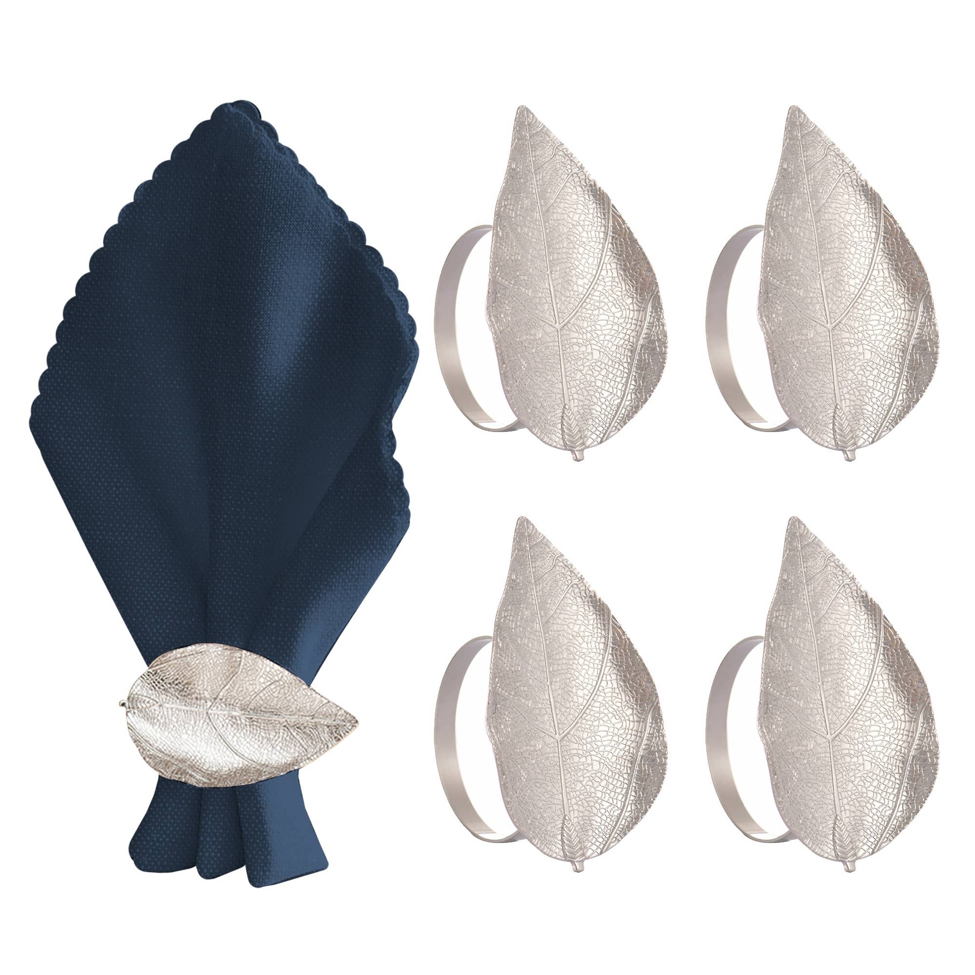 Decozen – Argola de guardanapo por atacado – Argolas de Guardanapo em Design de Folha de Ouro9