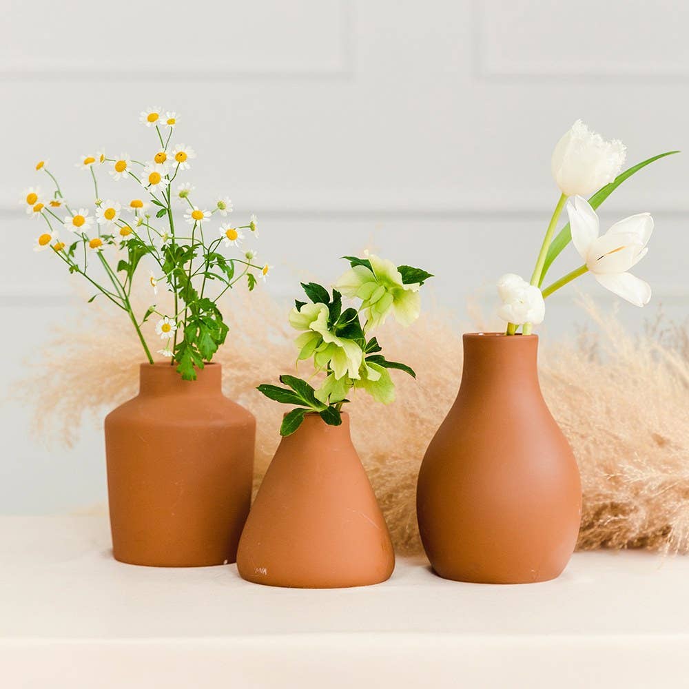 Weddingstar Inc. - Wholesale Vase - 3-Piece Clay Table Vase Set - Brown Terra Cotta1