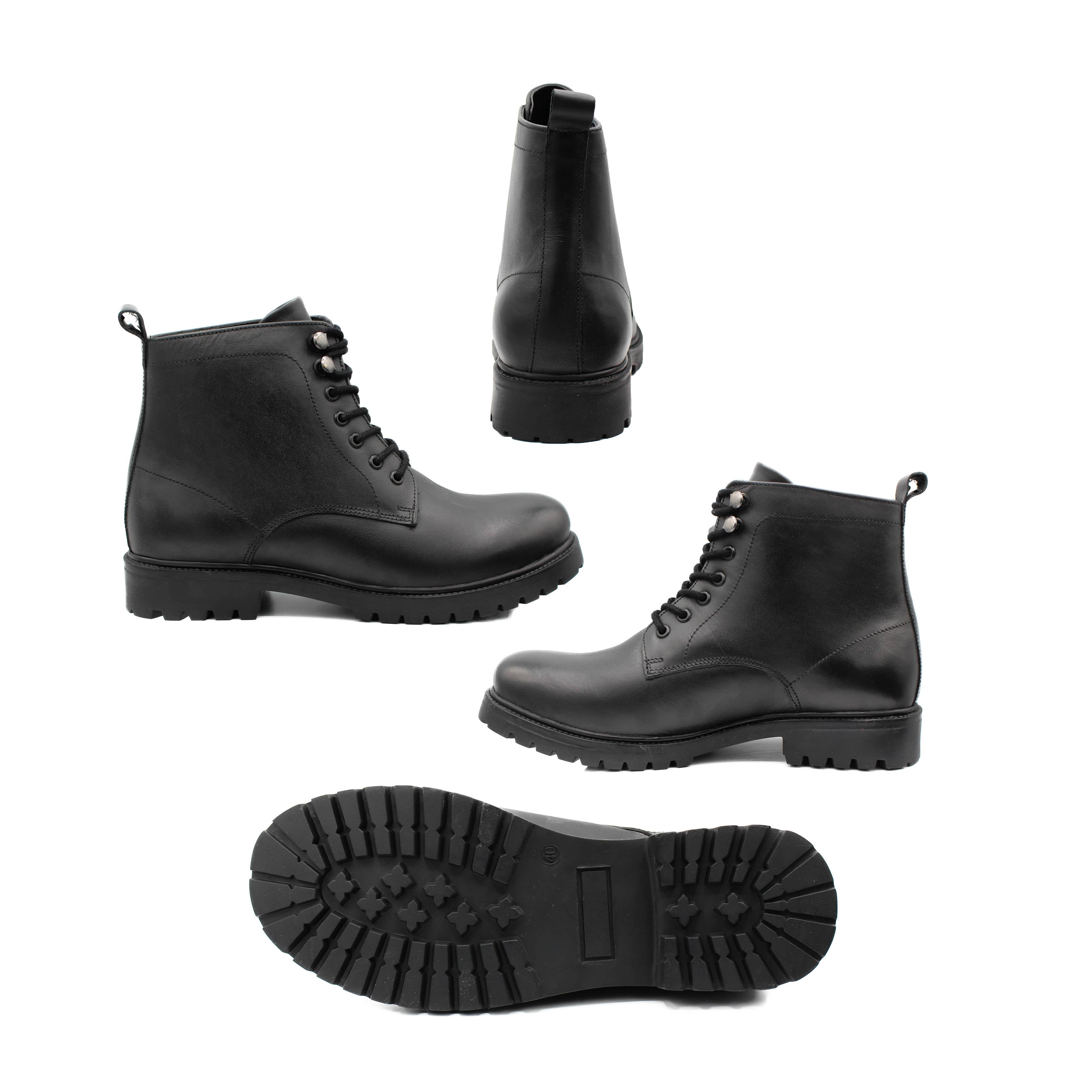 Negro Zerimar Leather Ankle Boots for Men, Stylish and Versatile  for wholesale on Faire1