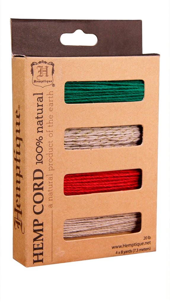 Hemptique – Großhandel Bastelzubehör – #20 Hanfkordel 4er-Pack Kartenset In Box0