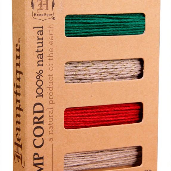 Hemptique – Großhandel Bastelzubehör – #20 Hanfkordel 4er-Pack Kartenset In Box