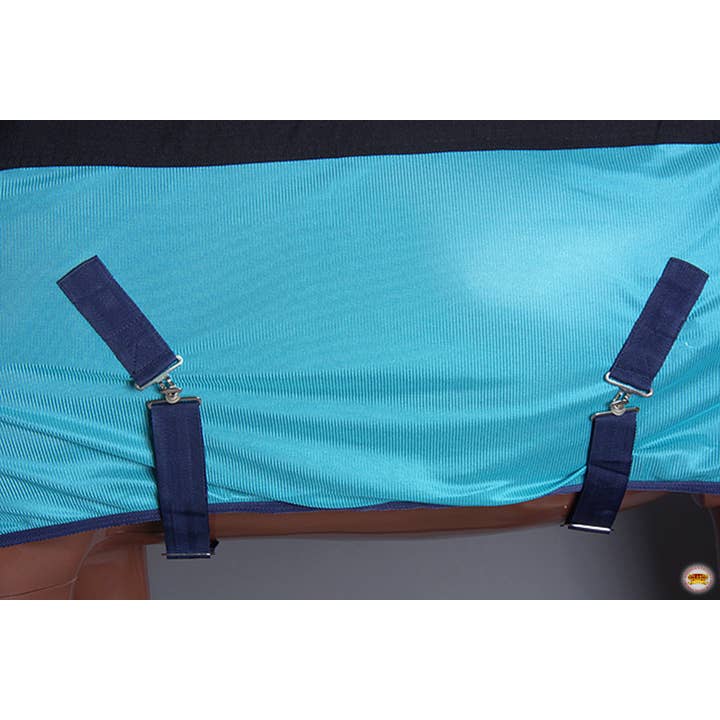 HILASON - Wholesale Horseback Riding Gear - Hilason Western Horse Light Weight Comfort Durable Poly Fly Sheet Black Turquoise7