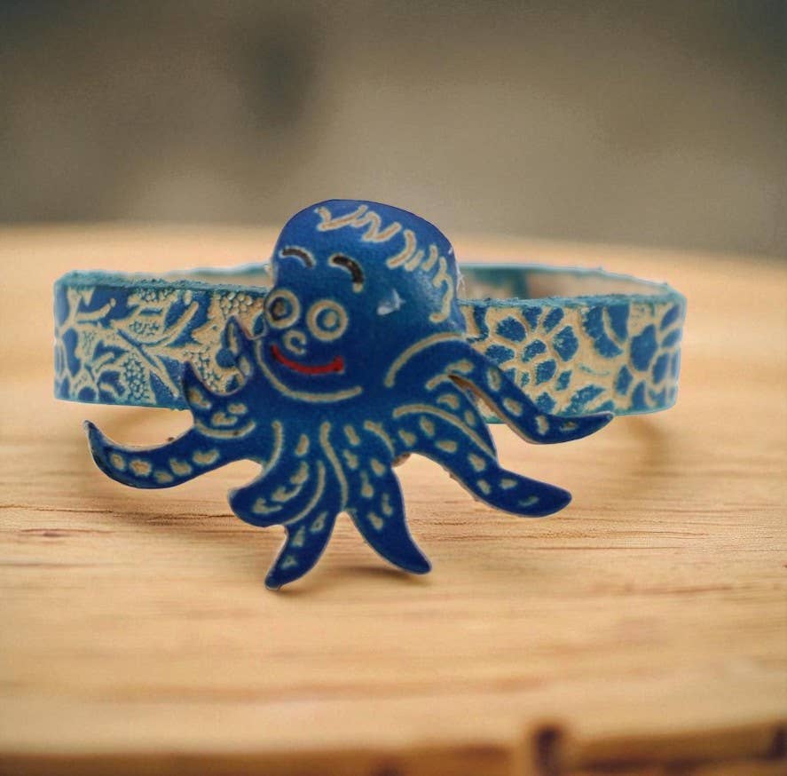 Sunflower Handmade leather inc - Wholesale Bangle Bracelet - Br354 Handmade Leather Octopus Bracelet3