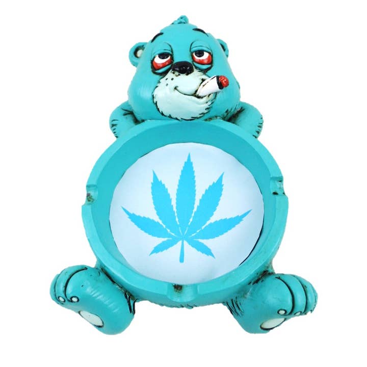 Wise Skies – wholesale Ashtray – Don't Care Bear Resin Ashtray Choose Your Color Hand Painted