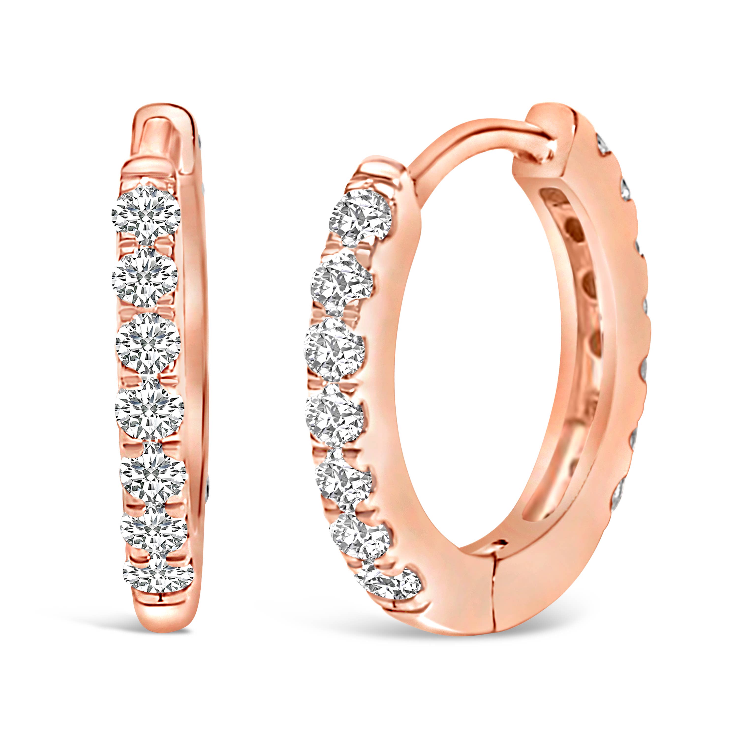 Infinite Jewels - Wholesale Hoop Earrings - 10K Gold 1/4 Cttw Diamond Double Sided Huggie Hoop Earrings1
